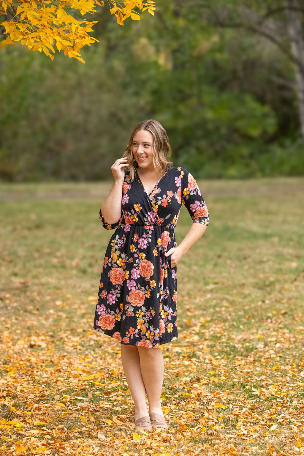 Taylor Dress - Black Floral Mix