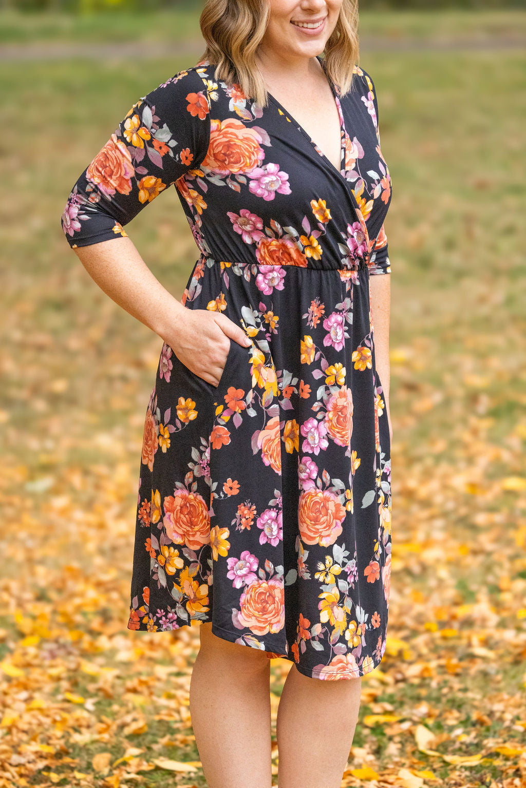 Taylor Dress - Black Floral Mix