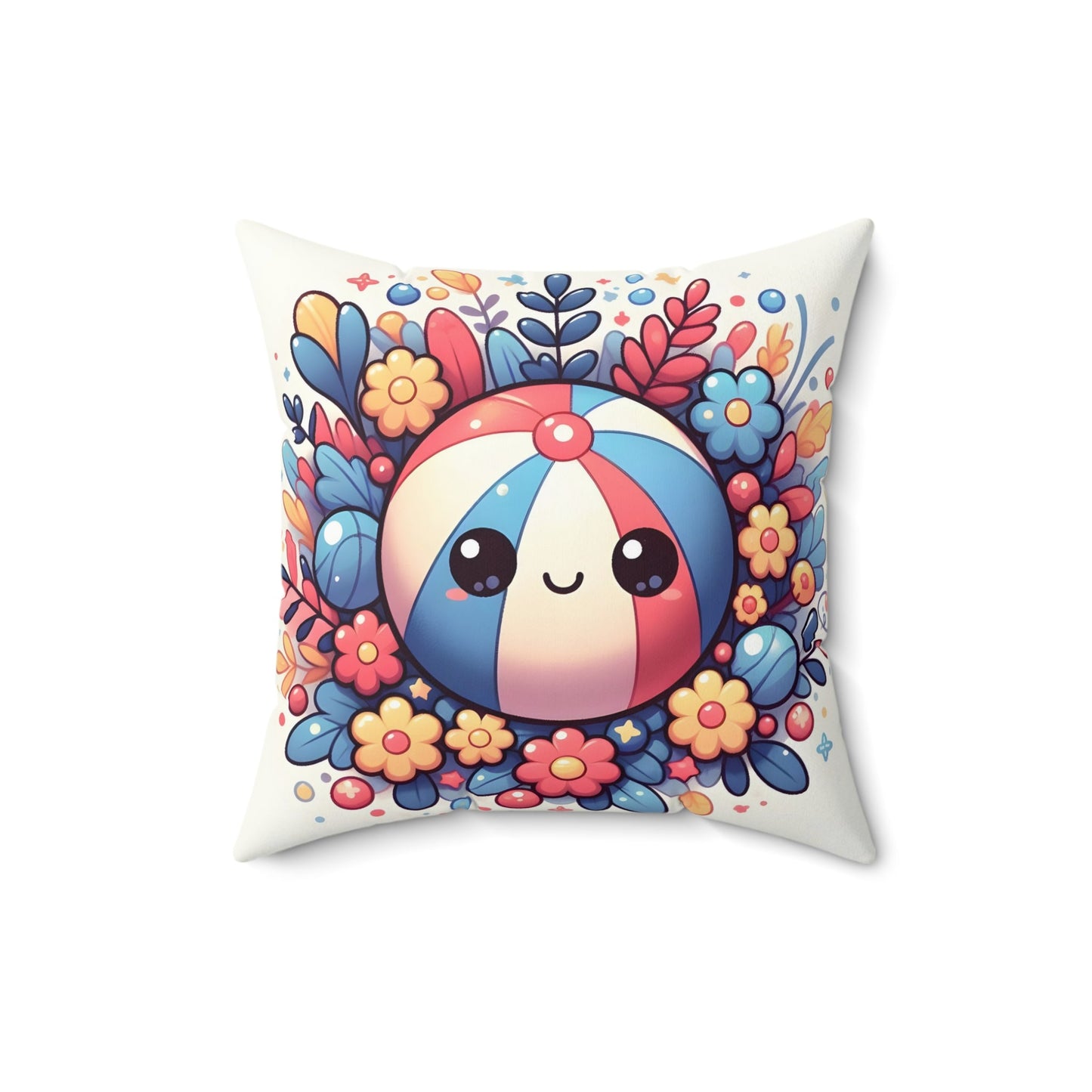 Cutie Beach Ball Spun Polyester Square Pillow