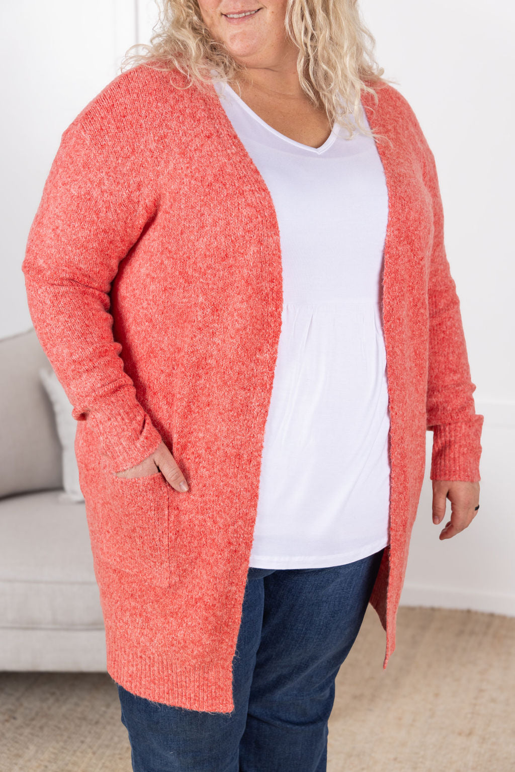 IN STOCK Madison Cozy Cardigan - Cherry Blush