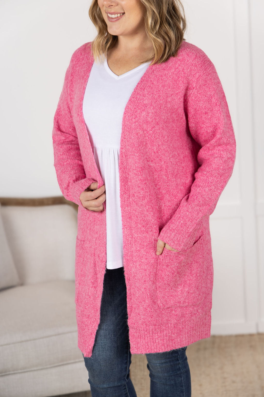 IN STOCK Madison Cozy Cardigan - Pink