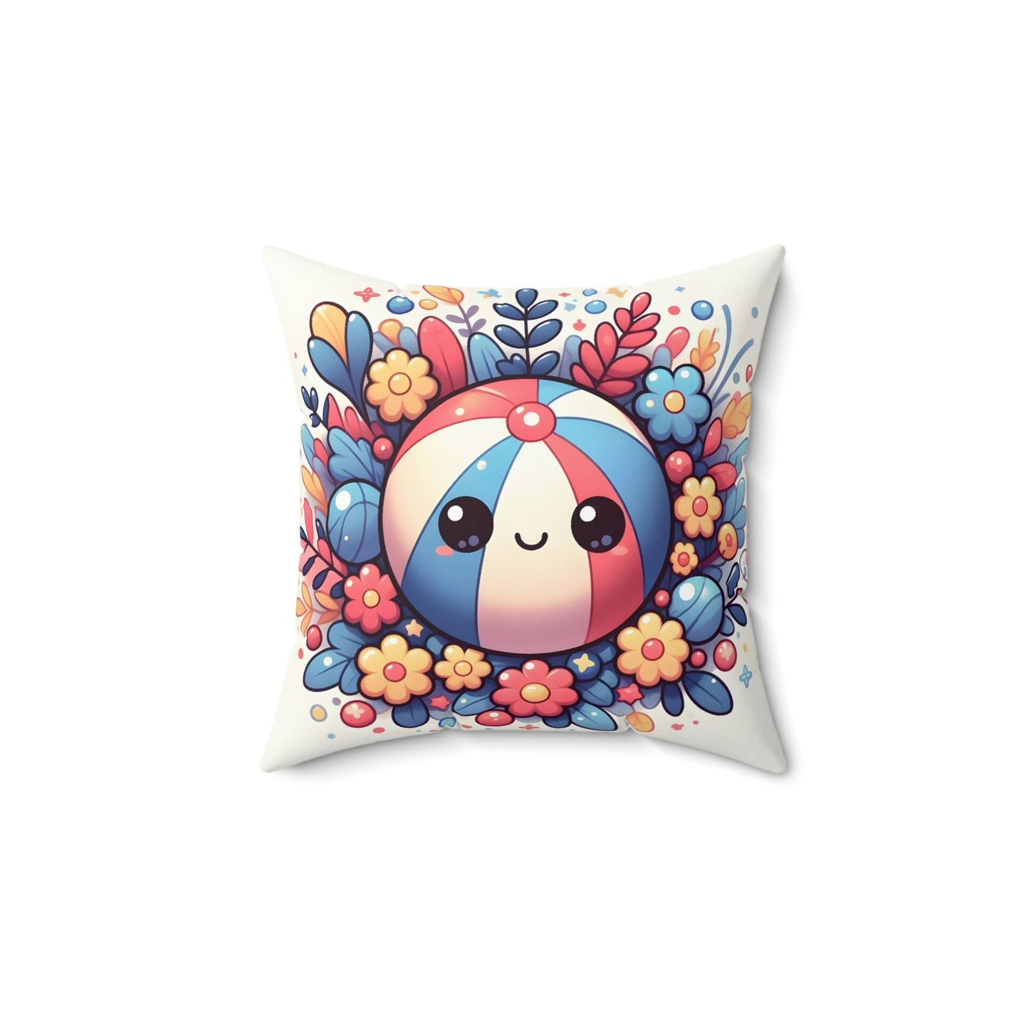 Cutie Beach Ball Spun Polyester Square Pillow