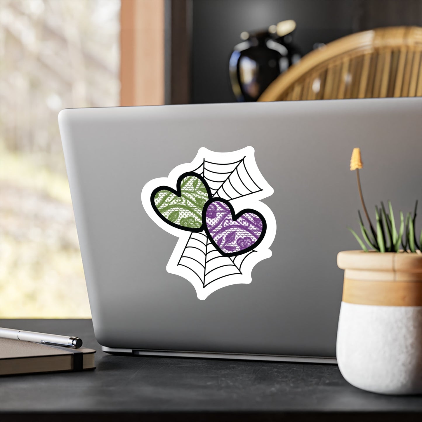 Halloween Lace Hearts Sticker