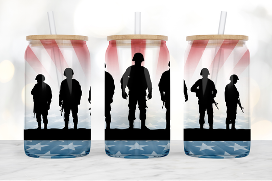 American Soldier Glass Tumbler