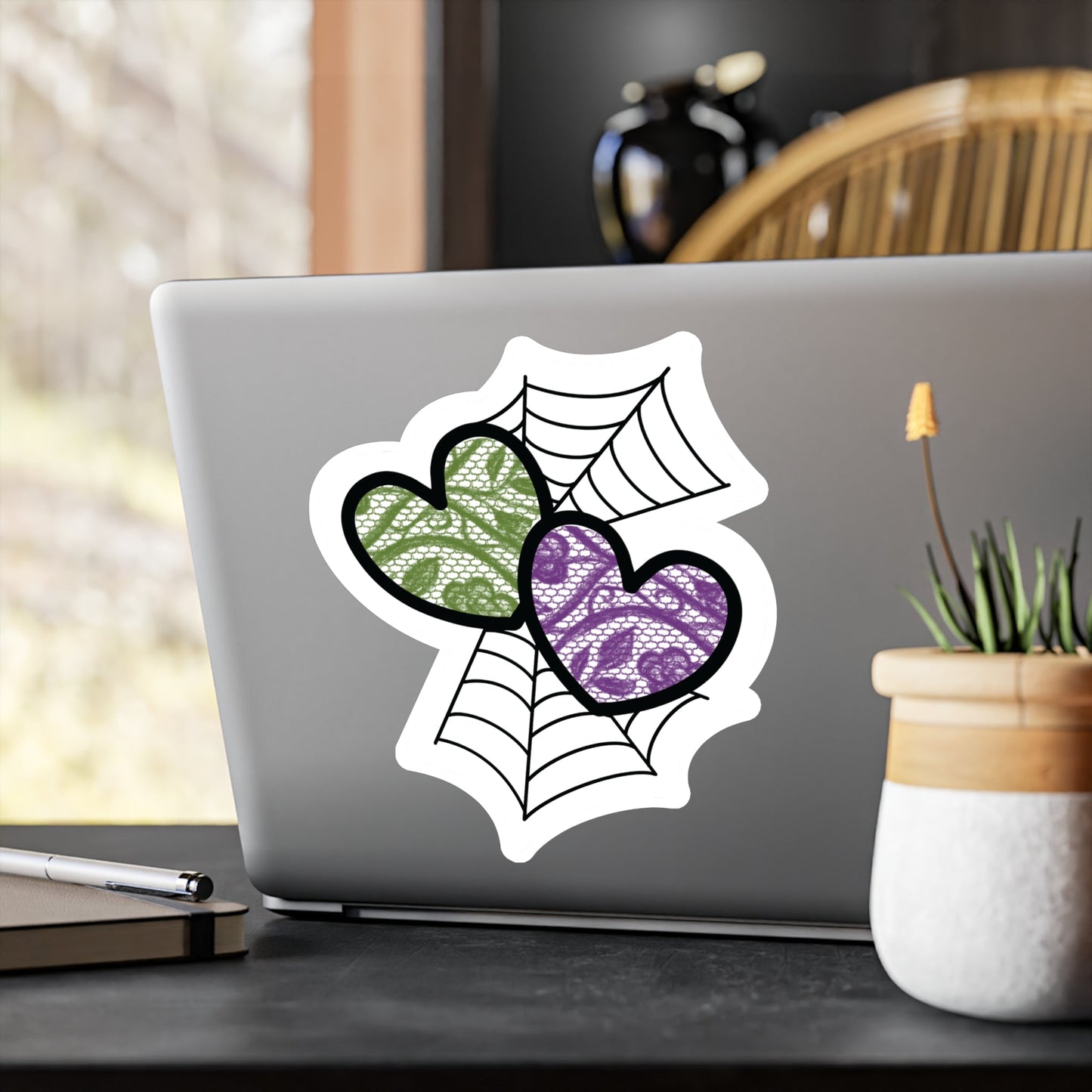 Halloween Lace Hearts Sticker