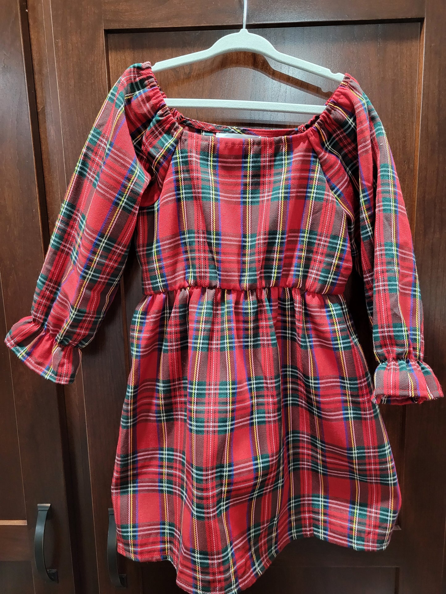 Christmas Red Tartan Plaid Mommy & Me Dress - Girl's