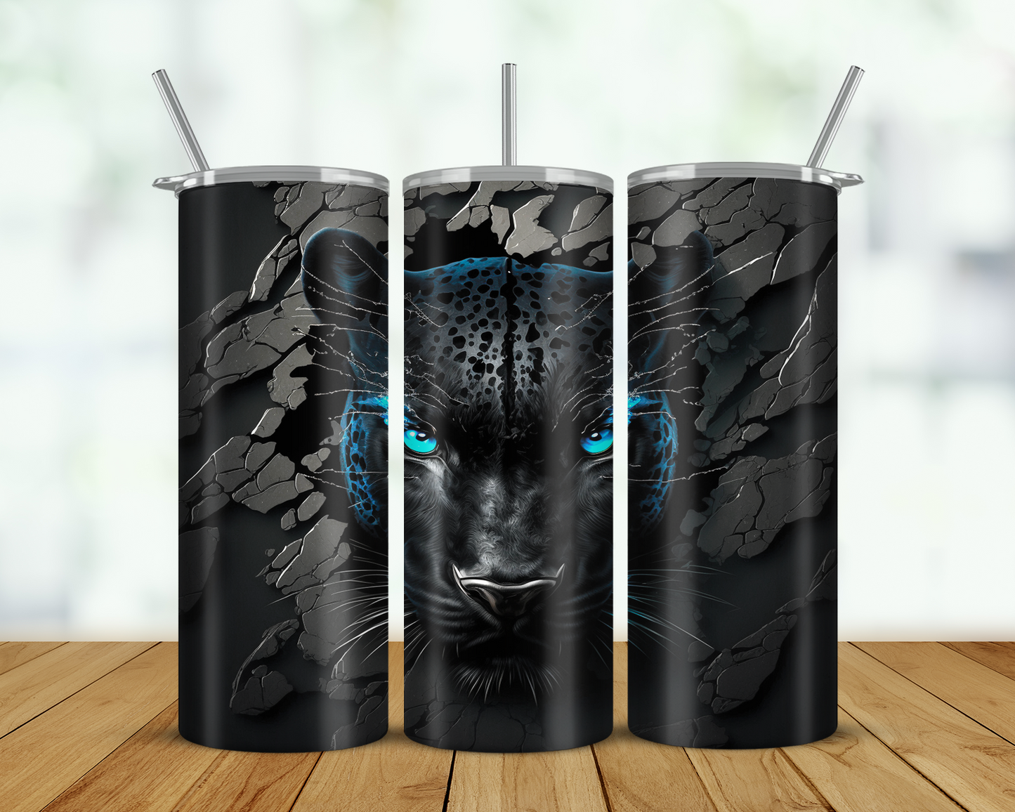 3-D Panther Tumbler