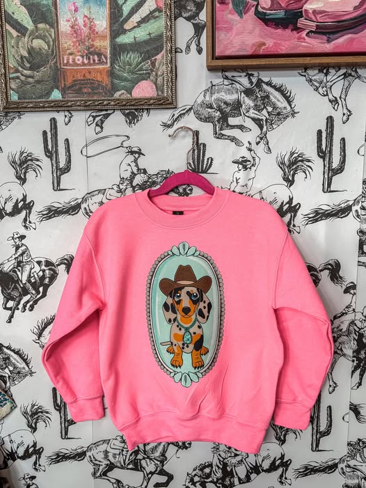 pink western ween sweatshirt