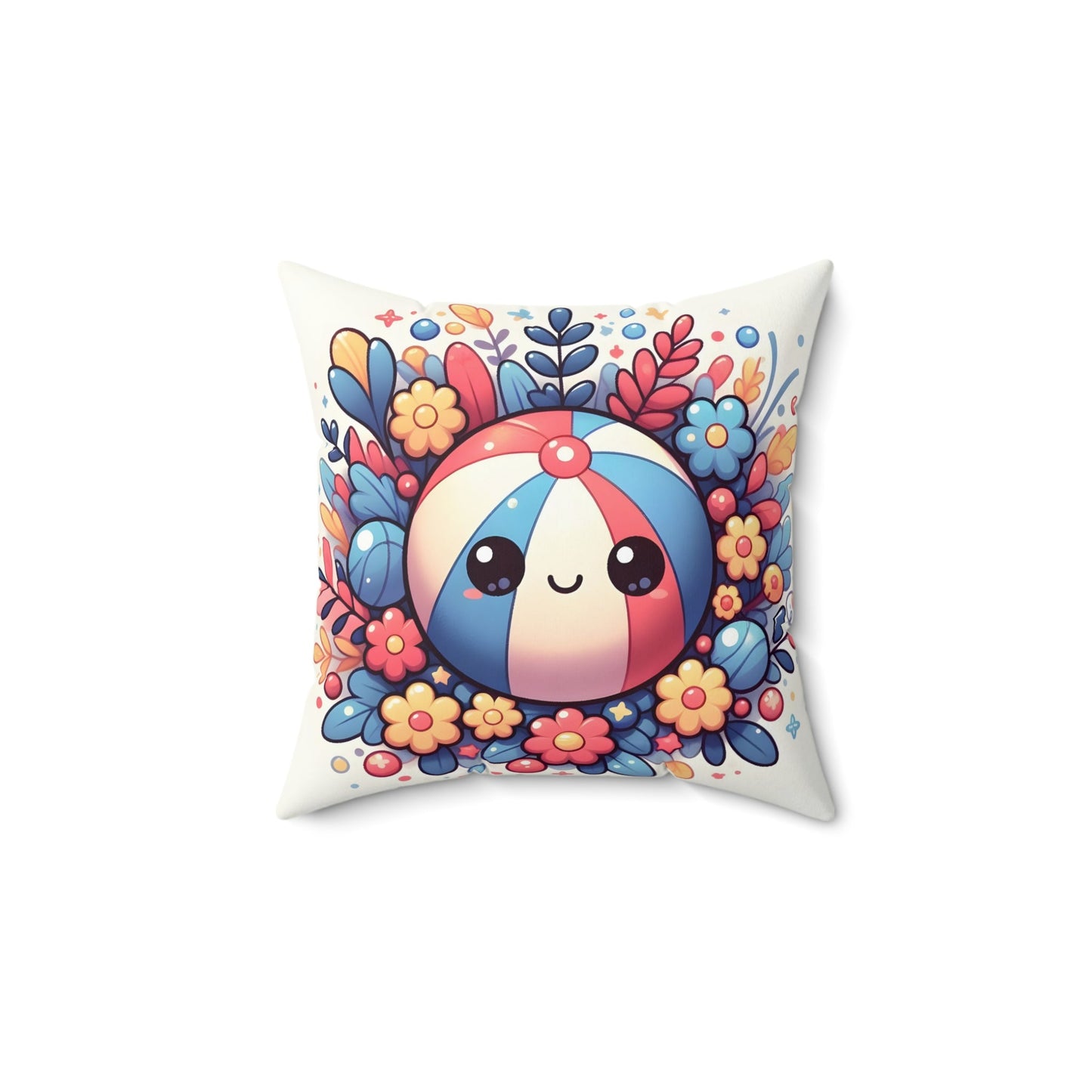 Cutie Beach Ball Spun Polyester Square Pillow