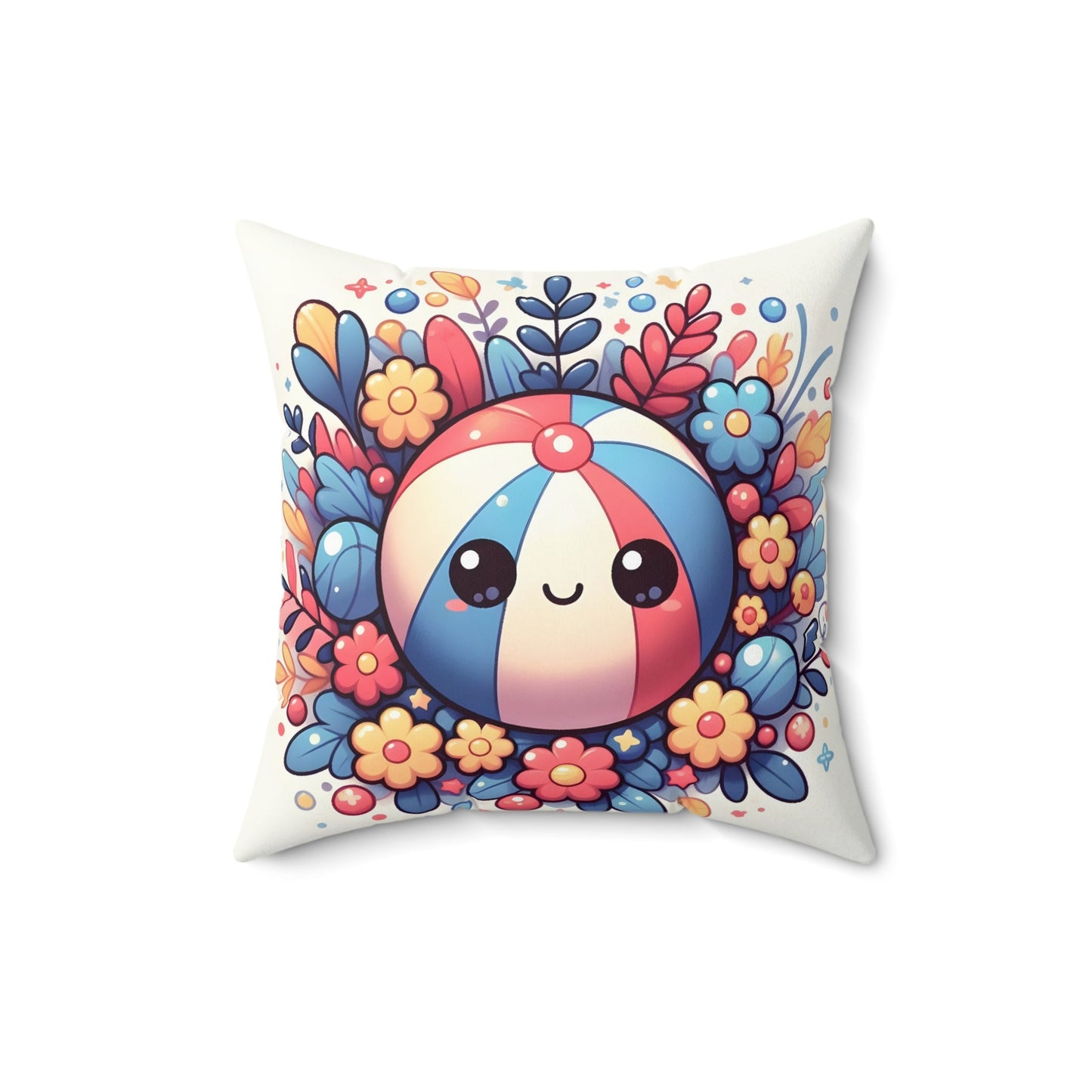 Cutie Beach Ball Spun Polyester Square Pillow