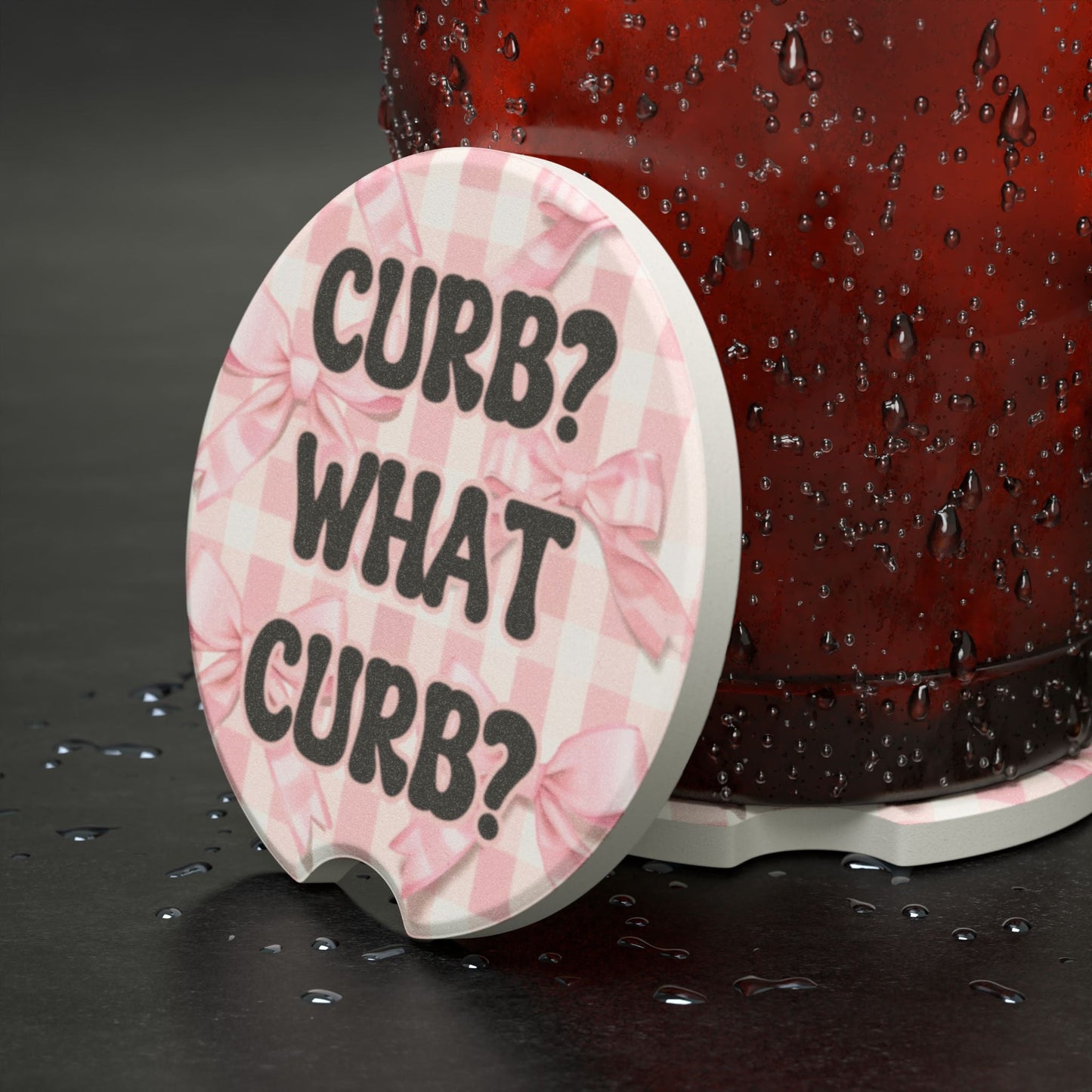 Curb What Curb Soapstone Car Coaster