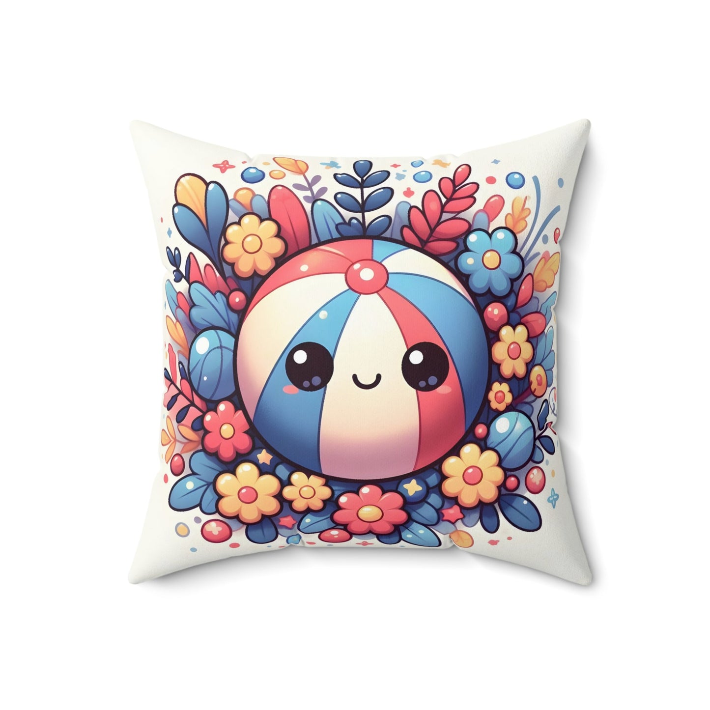 Cutie Beach Ball Spun Polyester Square Pillow