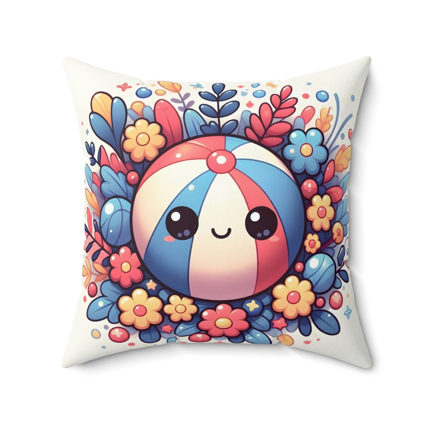 Cutie Beach Ball Spun Polyester Square Pillow