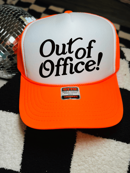 Out of Office Neon trucker hat