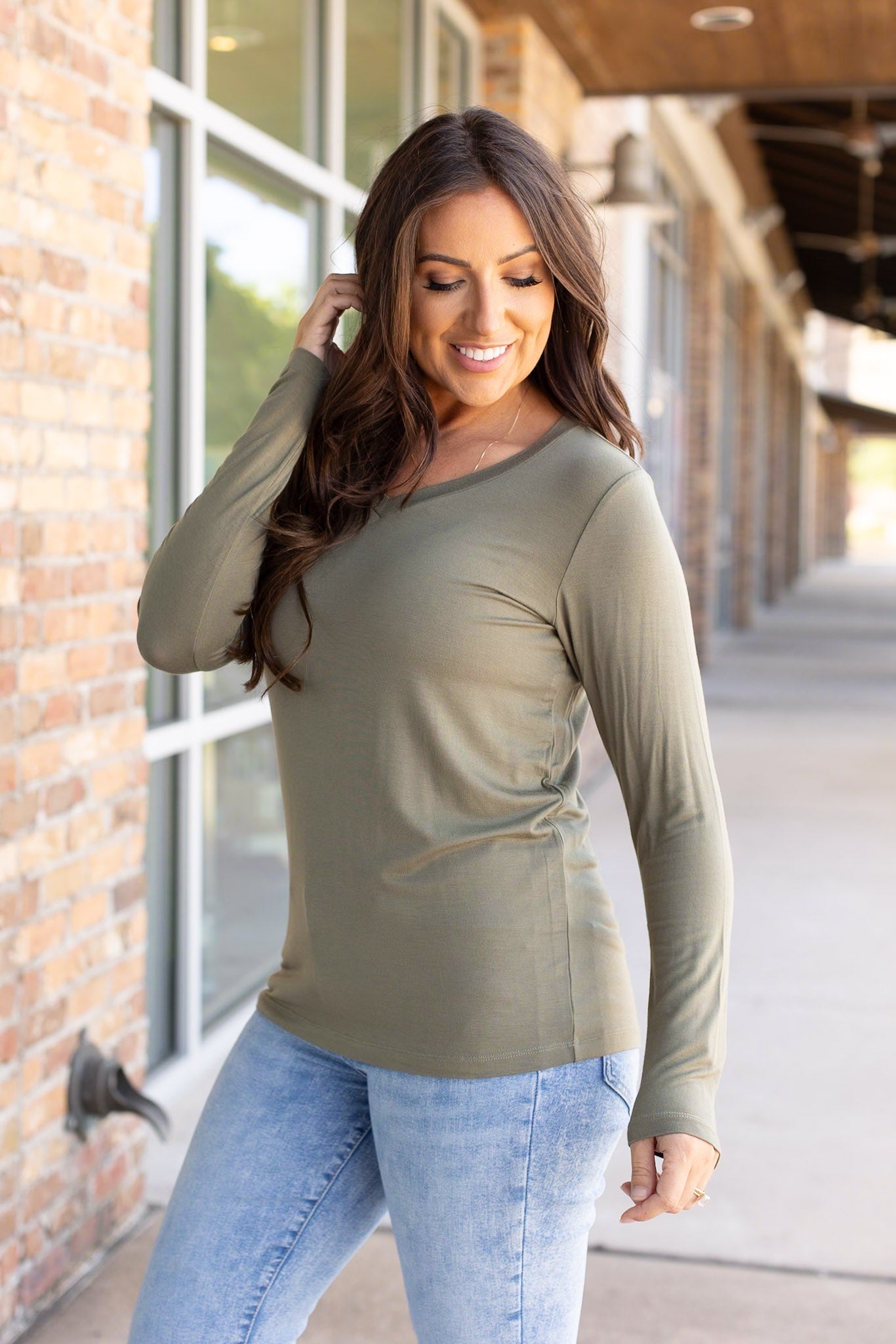 IN STOCK Larissa Long Sleeve - Olive FINAL SALE