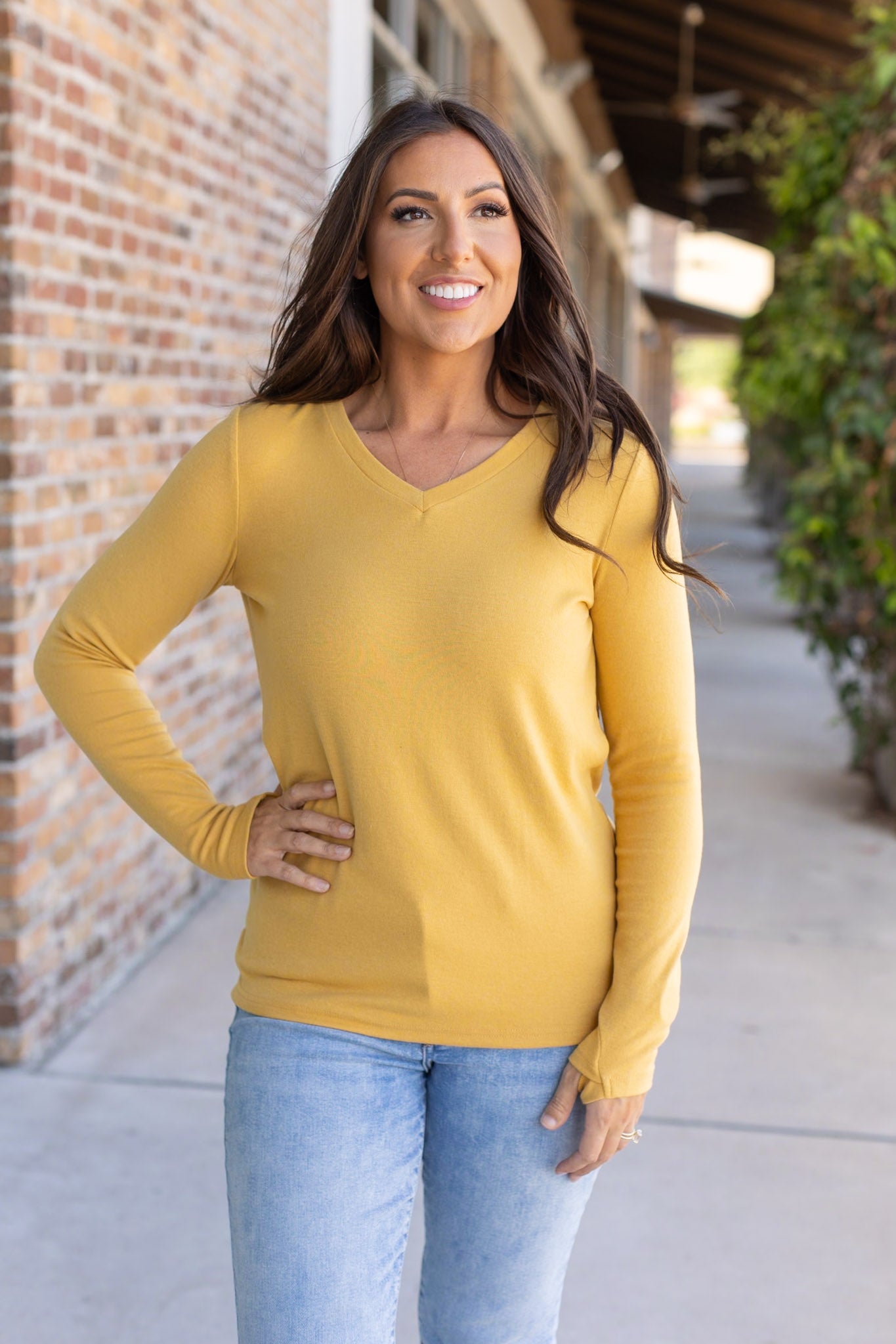 IN STOCK Leah Long Sleeve Top - Mustard | Women's Casual Top FINAL SALE