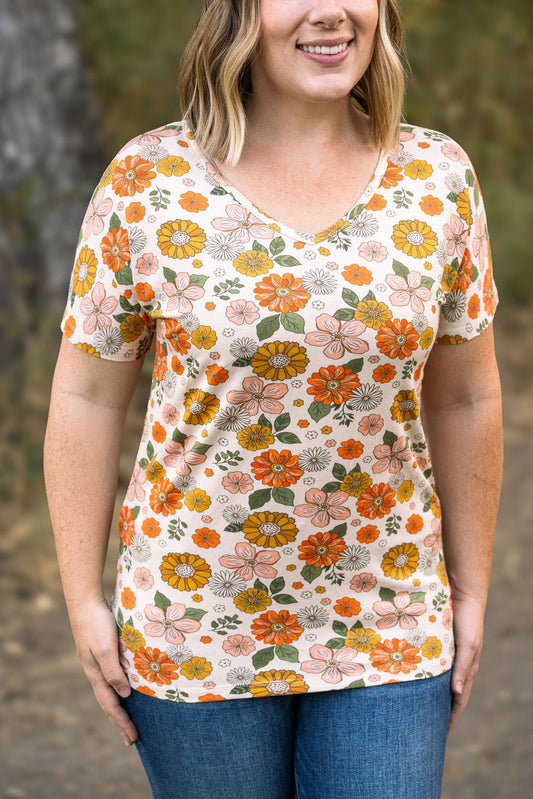 Chloe Cozy Tee - Fall Boho Floral FINAL SALE