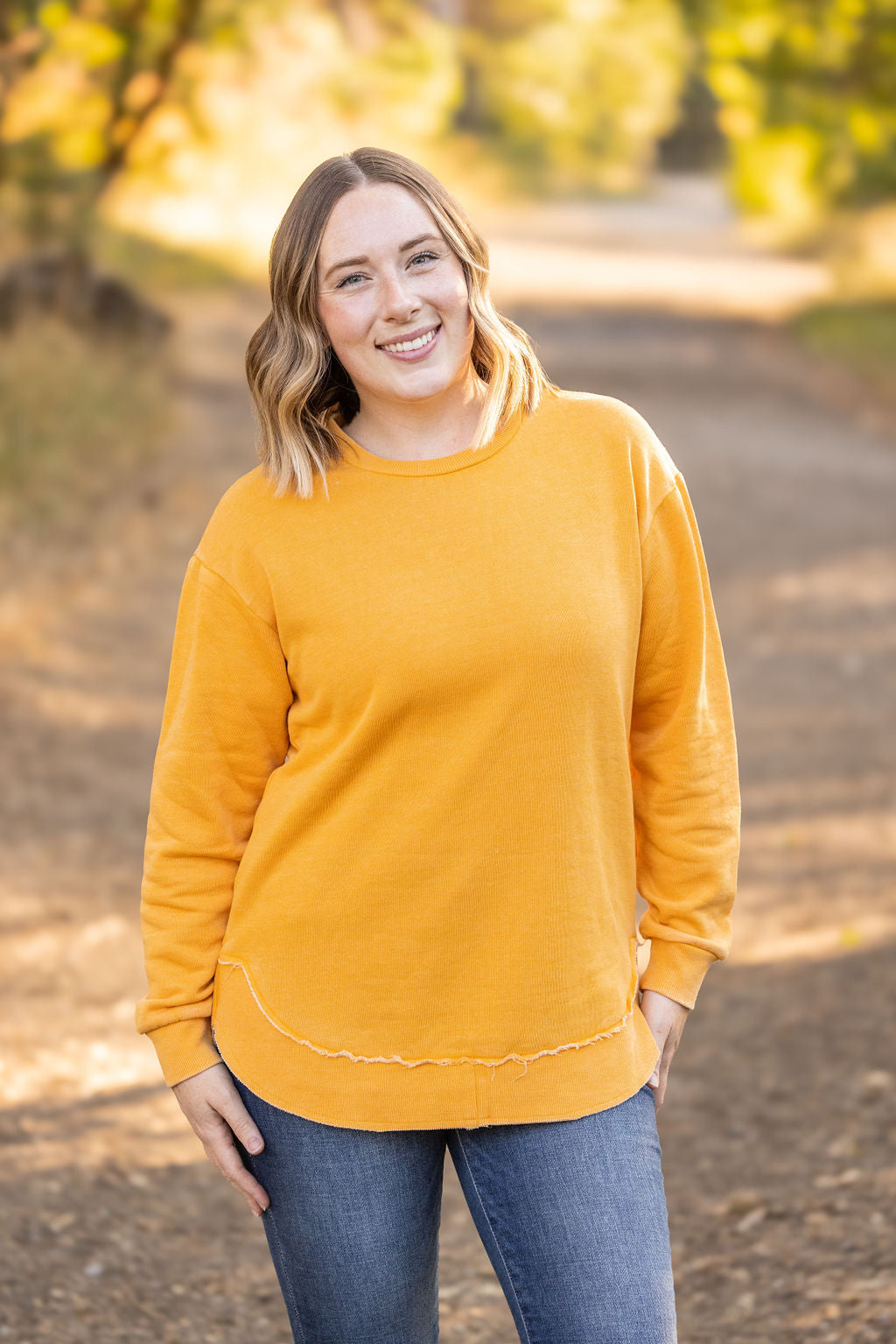 Vintage Wash Pullover - Mustard FINAL SALE