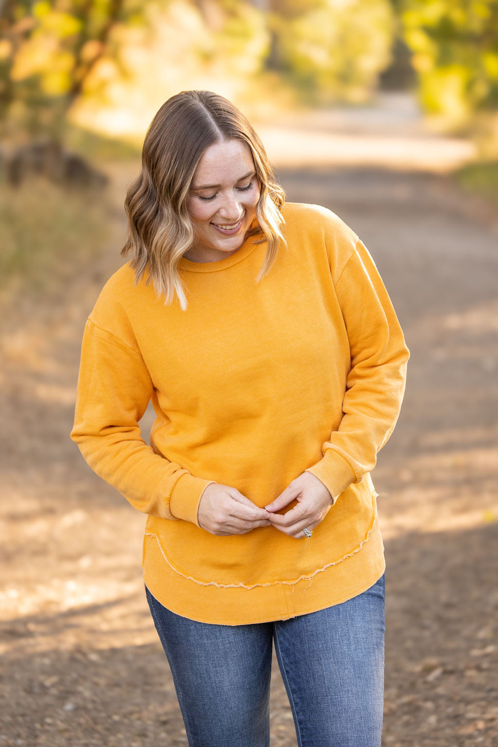 Vintage Wash Pullover - Mustard FINAL SALE