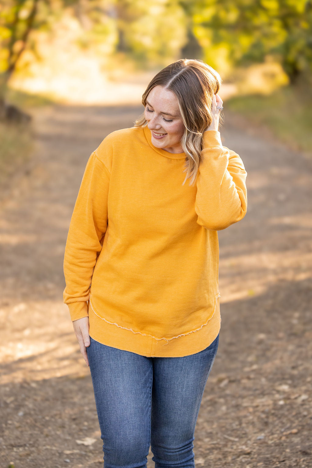 Vintage Wash Pullover - Mustard FINAL SALE