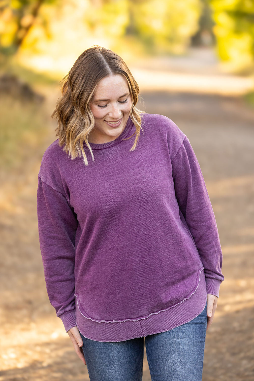 Vintage Wash Pullover - Purple FINAL SALE