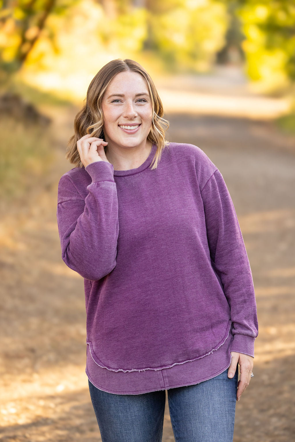 Vintage Wash Pullover - Purple FINAL SALE