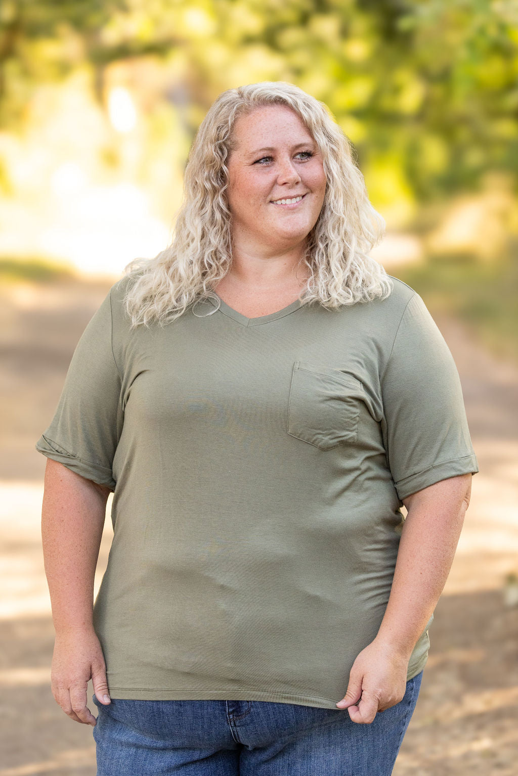 IN STOCK Sophie Pocket Tee - Olive | Women's Short Sleeve