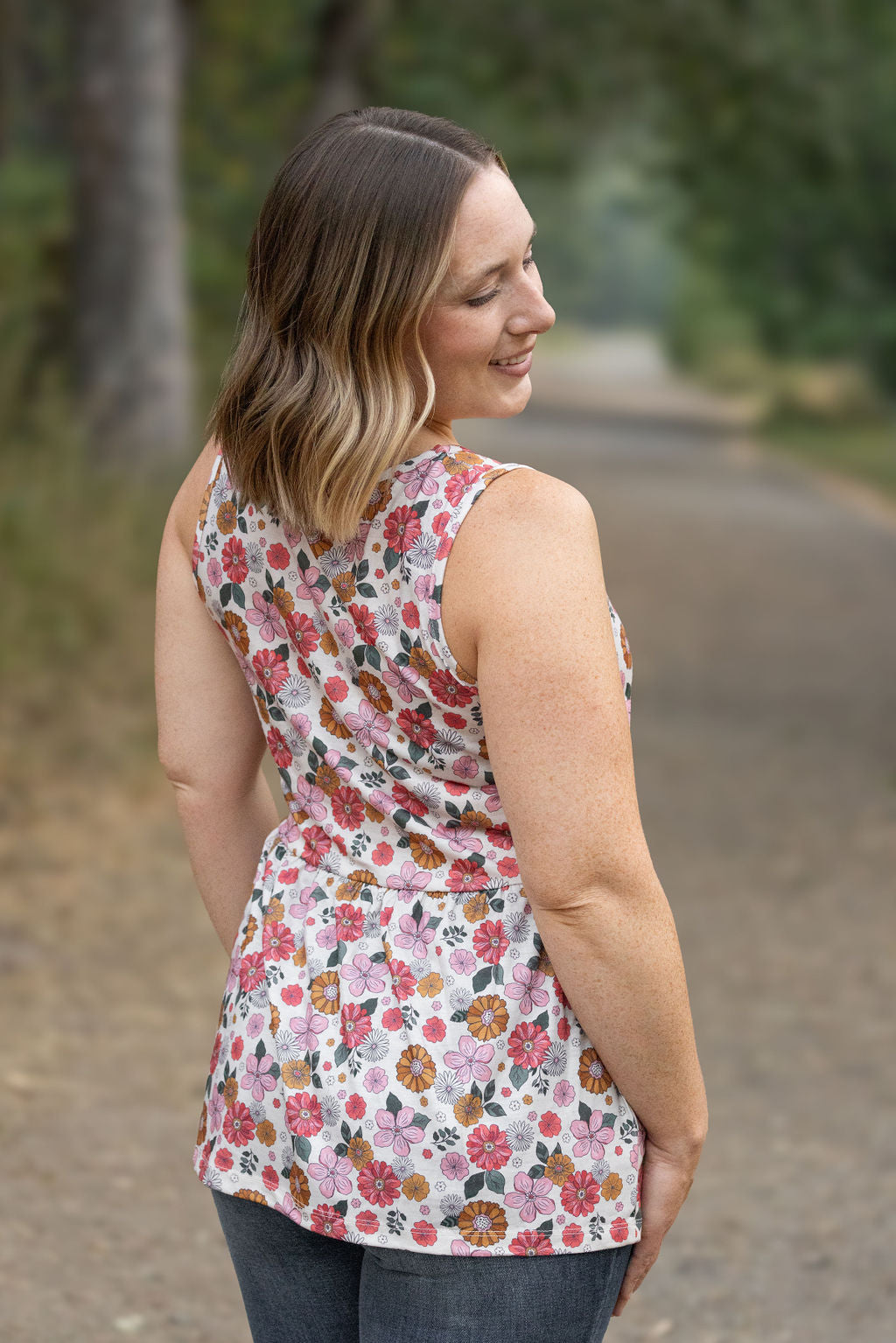 Renee Ruffle Tank - Fall Boho Floral FINAL SALE