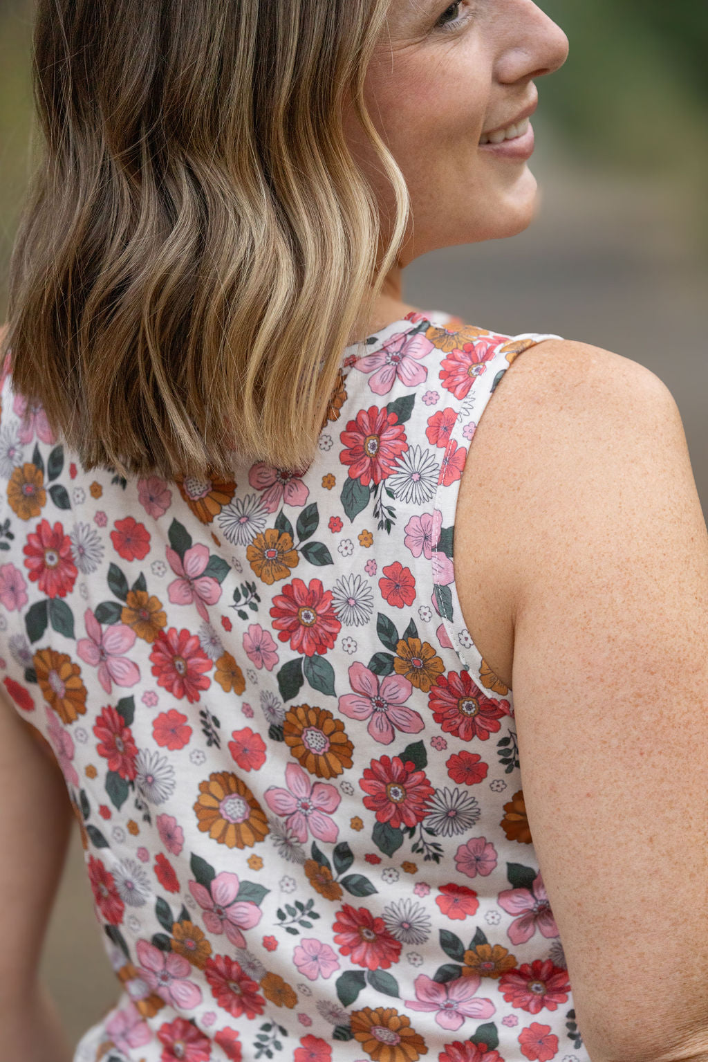 Renee Ruffle Tank - Fall Boho Floral FINAL SALE