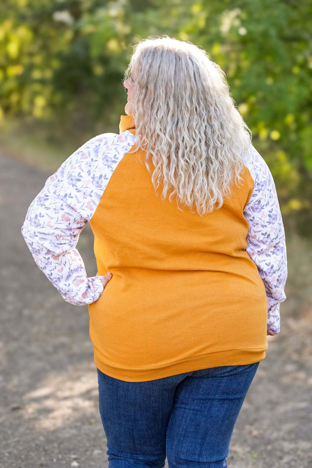 Zoey ZipCowl - Mustard and Harvest Floral FINAL SALE