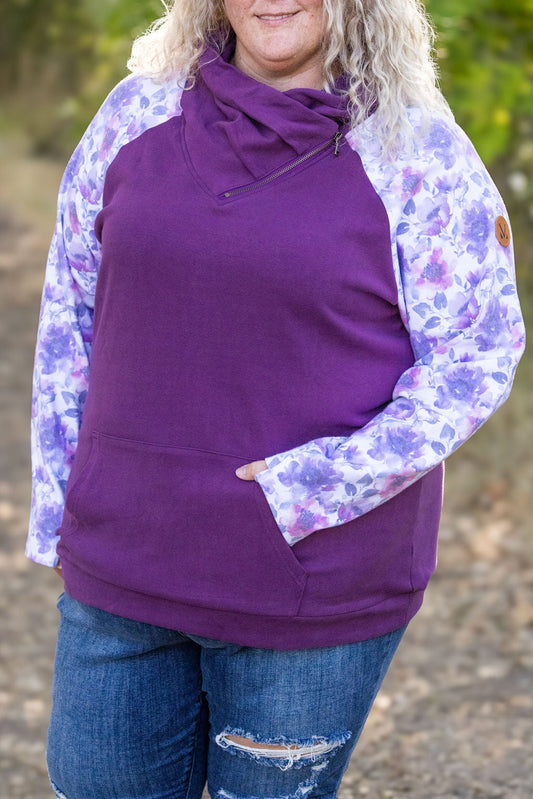 Zoey ZipCowl - Plum and Purple Floral