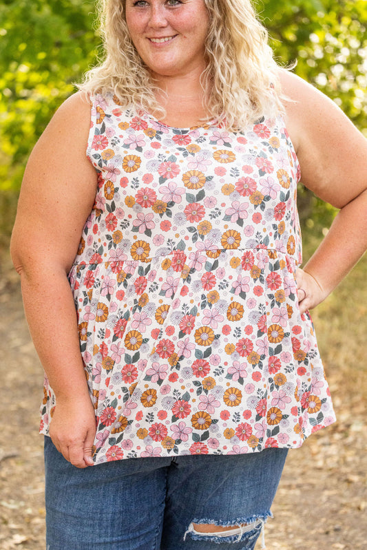 Renee Ruffle Tank - Fall Boho Floral FINAL SALE