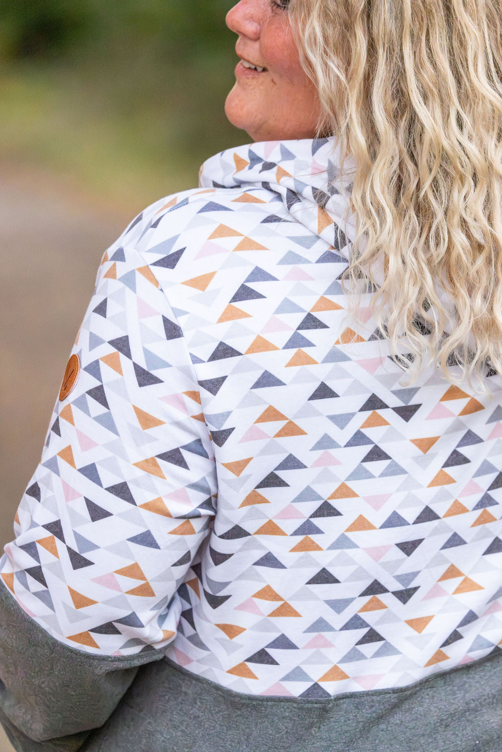 IN STOCK Hailey Pullover Hoodie - Geometric and Charcoal