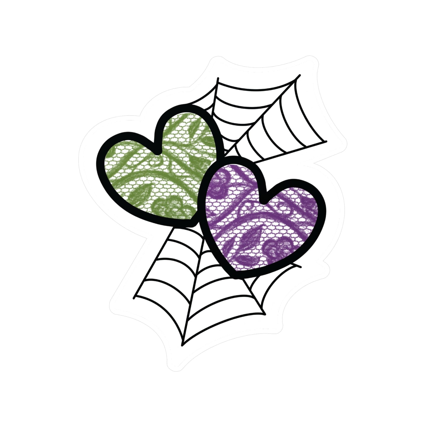 Halloween Lace Hearts Sticker