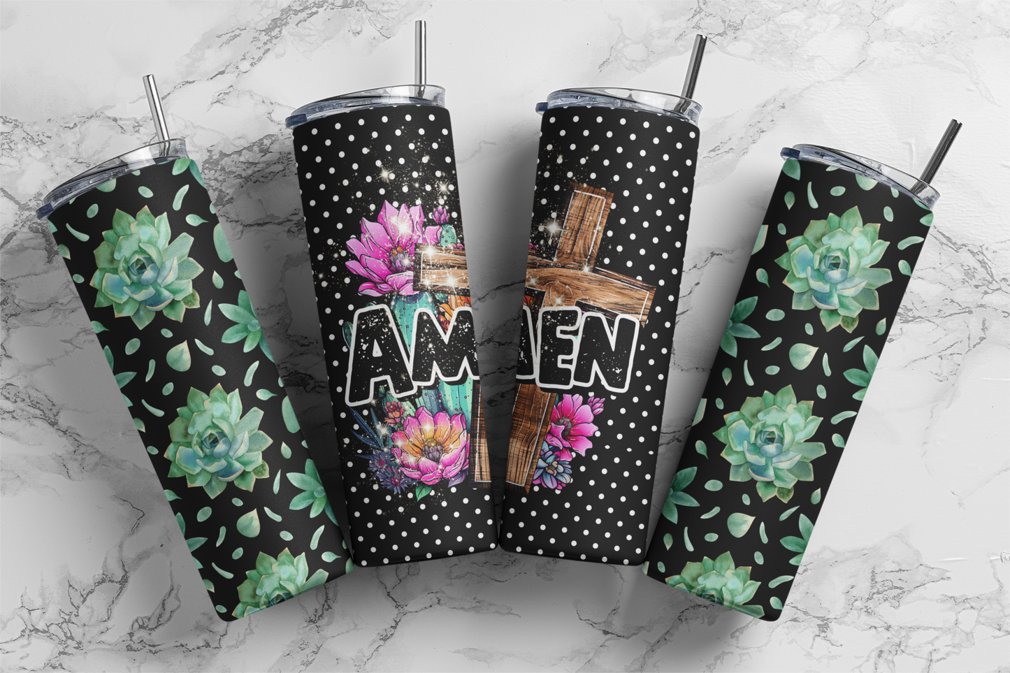 Amen Polka Dots Tumblers