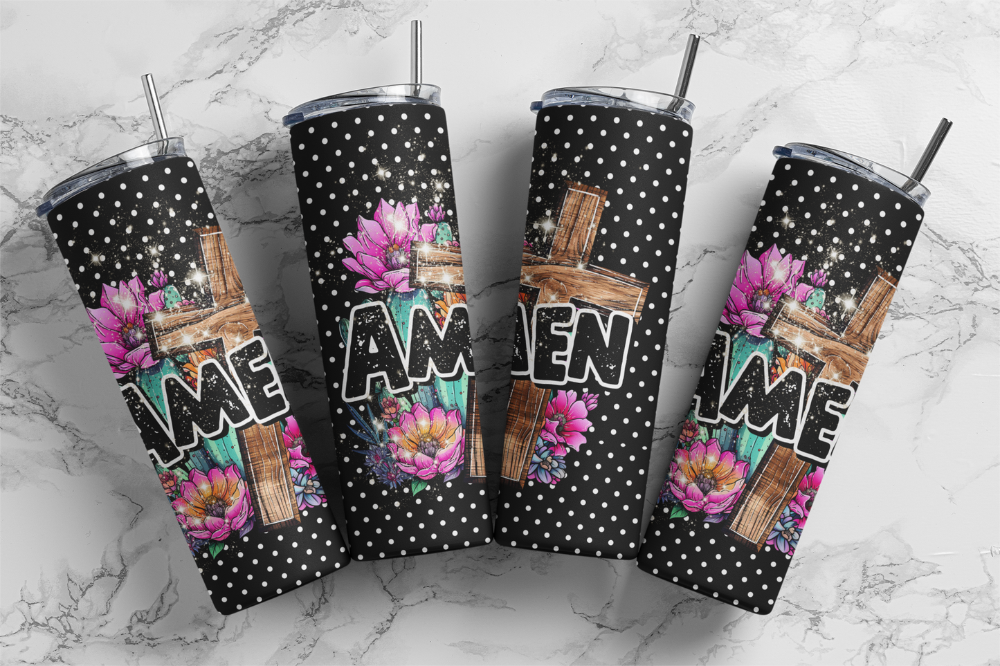 Amen Polka Dots Tumblers