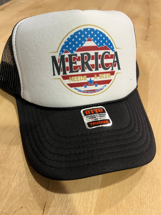 Merica Needs a Beer trucker hat