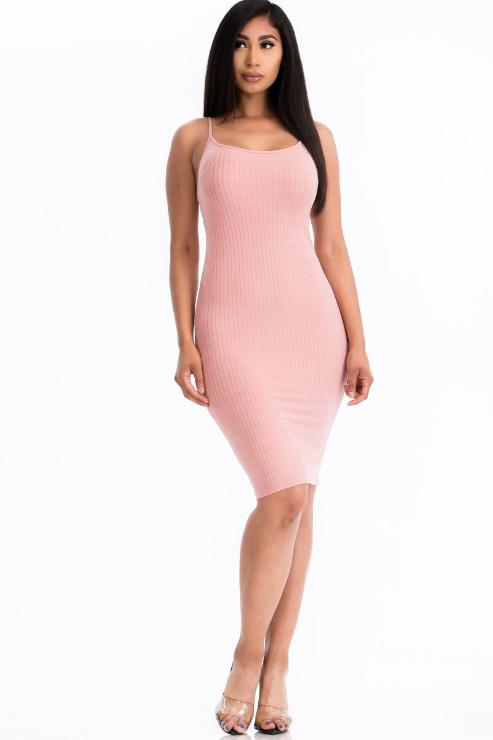 Ribbed Cami Soft Bodycon Dress