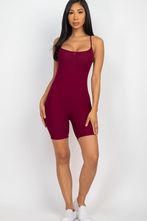 Ribbed Bodycon Romper