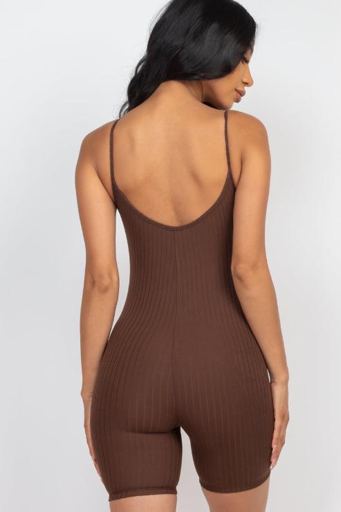 Ribbed Bodycon Romper