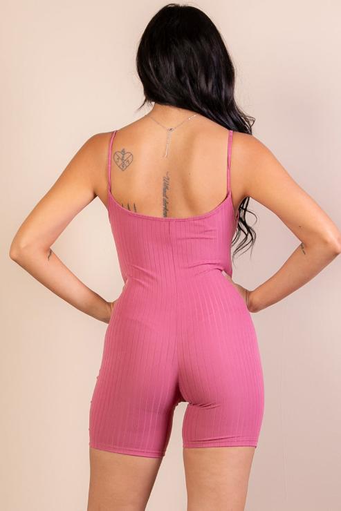 Ribbed Bodycon Romper