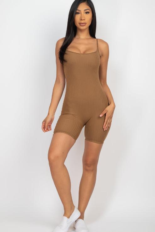 Ribbed Bodycon Romper