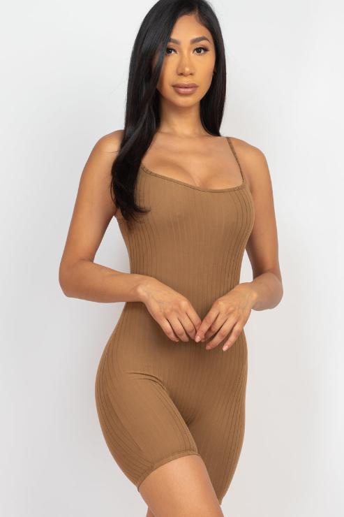 Ribbed Bodycon Romper