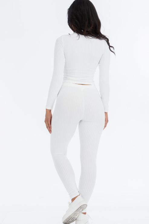 Ribbed Mock Neck Long Sleeve Top & Leggings Set