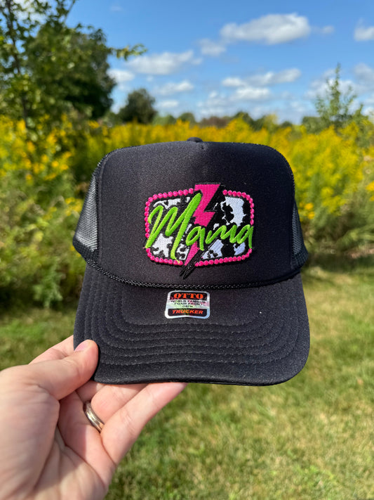 Neon Cowgirl Mama Patch Trucker Hat