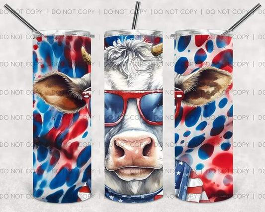 Patriotic Cow 6 Tumbler