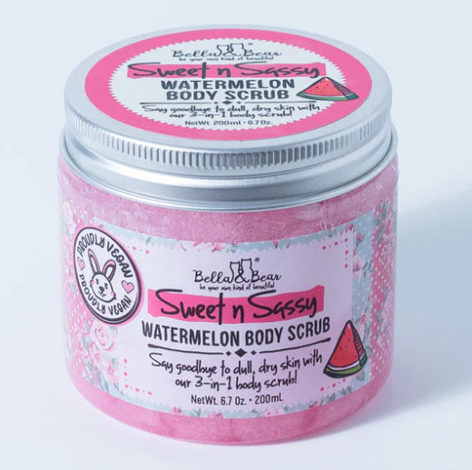 Bye-bye dryness, hello juicy goodness!

Get ready to feel sweet and sassy with our watermelon body scrub! This playful scrub cleanses, exfoliates, and moisturizes your skin for a refreshing and rejuvenating experience. Say goodbye to dry skin and hello to