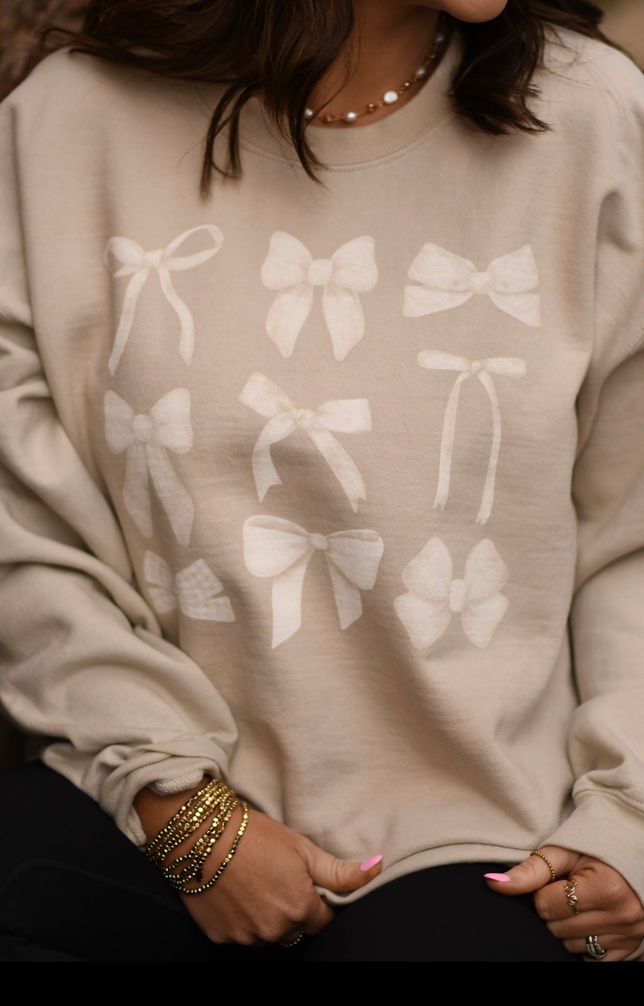 White Bows Sweatshirt