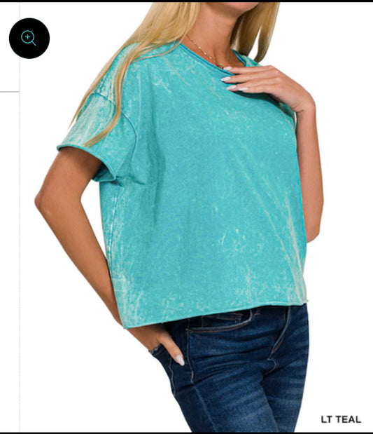 Mineral Wash Tunic-Cropped