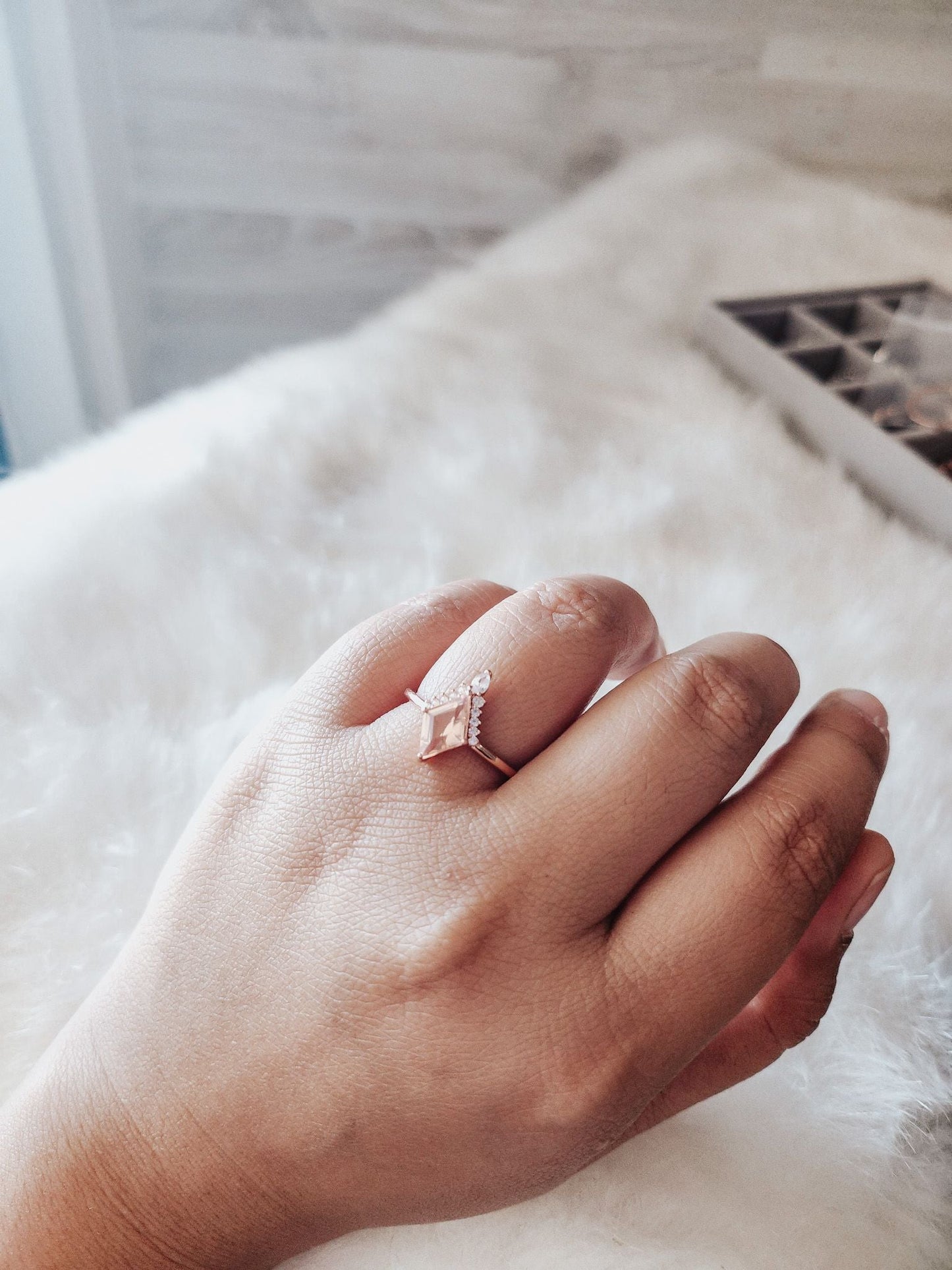 Nina Champagne Morganite Rose Gold Ring